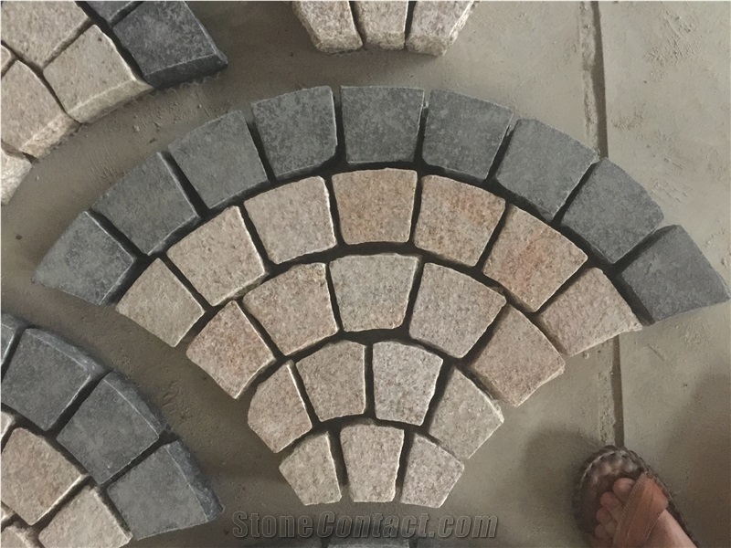 G682+G684 Granite Paving Stone with Mesh, Granite Cube Stone & Pavers