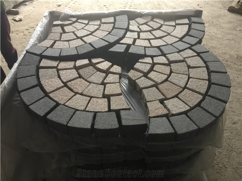 G682+G684 Granite Paving Stone with Mesh, Granite Cube Stone & Pavers