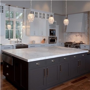 Calacatta Marble Countertops White Marble Countertops with Polished for Kitchen Bar Top Kitchen Worktops Kitchen Desk Tops Custom Countertops for Home Bathroom Kitchen Decoration