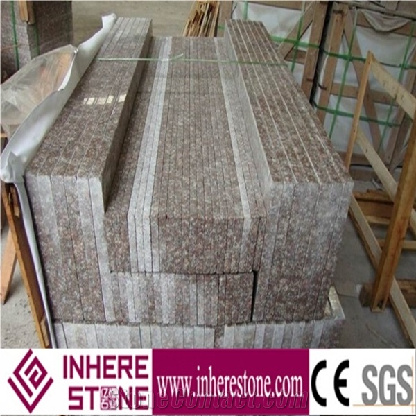 Cheapest G687 Polished Granite/Peach Red Polished Granite/China Pink Polished Granite for Stair,Steps & Risers, Treads and Threshold