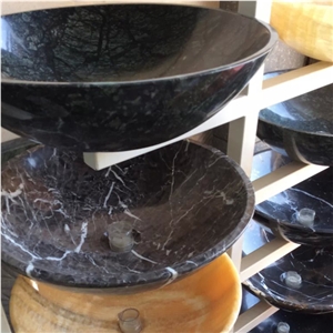 China Black and White Marble Sinks & Basins & Bowls, Round Sinks, Vessel Sinks, Wash Bowls, Kitchen & Bathroom Sinks