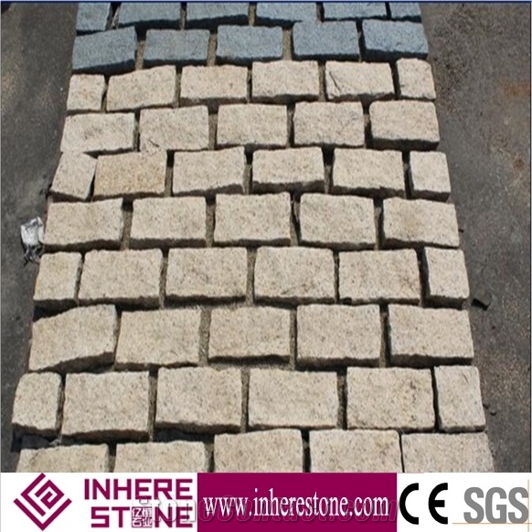 G682 Yellow Beige Granite Flamed Paving Stone Patio Walkway Driving Terrace Pavers/Floor Paving