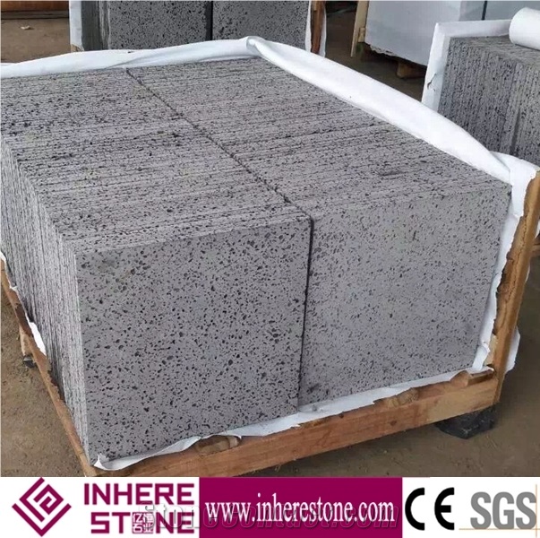 Hainan Grey Basalt Tiles & Slabs,Moon Surface Basalt,China Lava Stone Wall Tiles