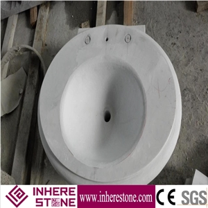 Han White Marble Bathroom Oval Sinks, Oval Basins, Vessel Sink, Natural Stone Wash Basins