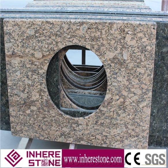 Modern Bathroom Giallo Veneziano Fiorito Granite Vanity Tops
