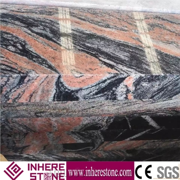 Multicolor Red Hubei Granite Stairs,Rosso Multicolor Granite Red Juparana Steps