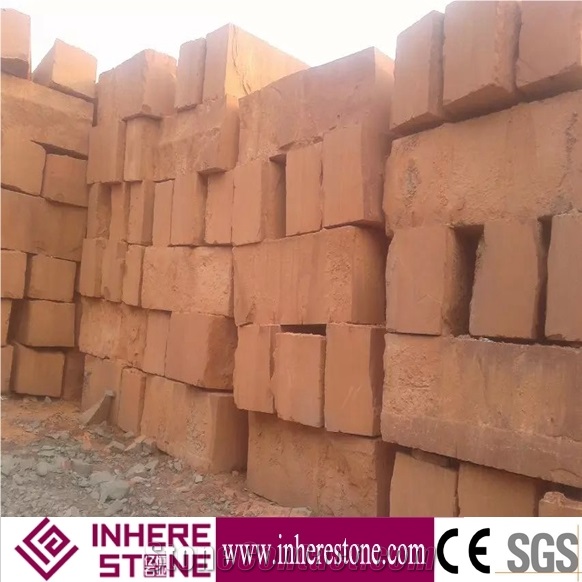 Natural Surface Red Sandstone Paving Stone , China Red Sandstone Paver