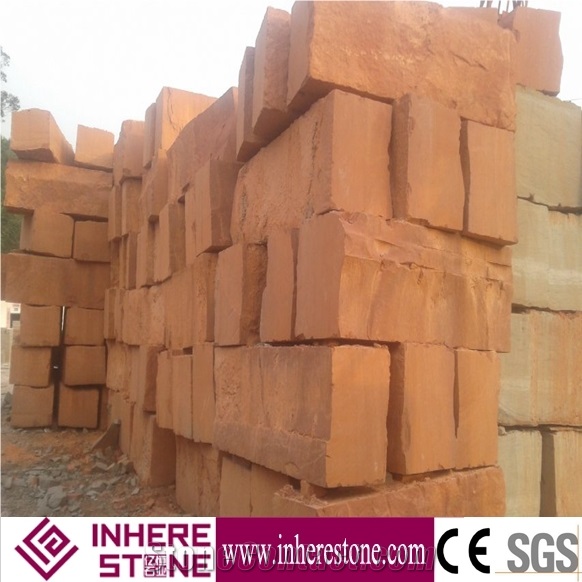 Natural Surface Red Sandstone Paving Stone , China Red Sandstone Paver