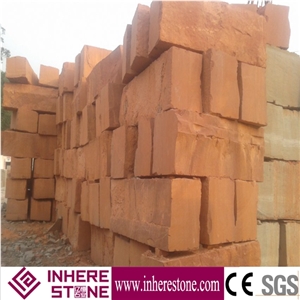 Natural Surface Red Sandstone Paving Stone , China Red Sandstone Paver