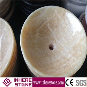 Round Sink with Onyx,China Yellow Onyx Round Sink