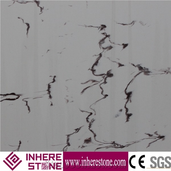 White Artificial Quartz Stone,Artificial Stone Slabs, Carrara White Veined Quartz Stone