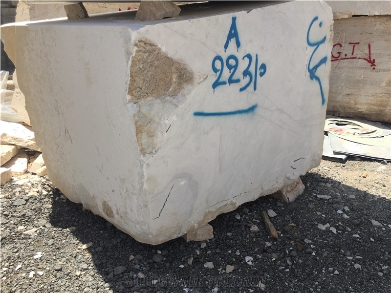 Ghorveh White Marble Block, Iran White Marble