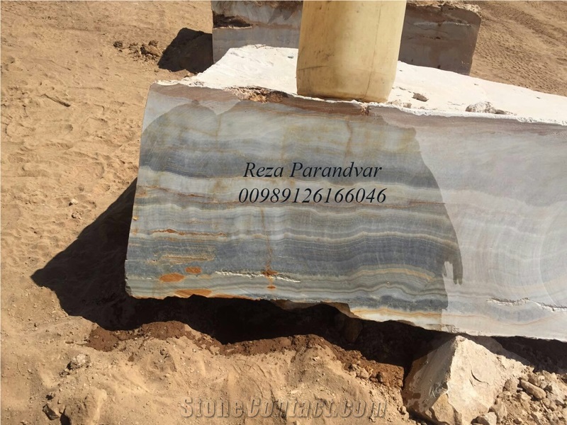 Golden Blue Onyx Block, Iran Blue Onyx