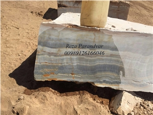 Golden Blue Onyx Block, Iran Blue Onyx
