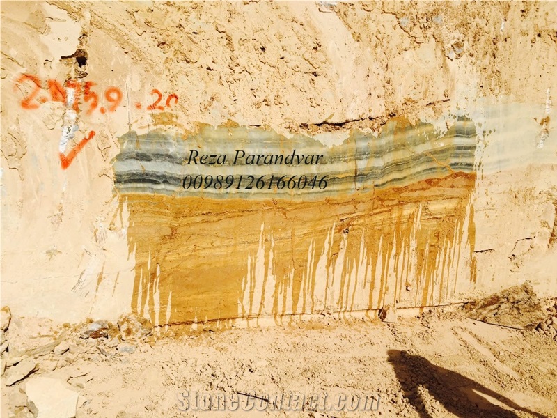Golden Blue Onyx Block, Iran Blue Onyx