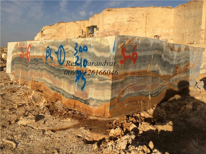 Golden Blue Onyx Block, Iran Blue Onyx