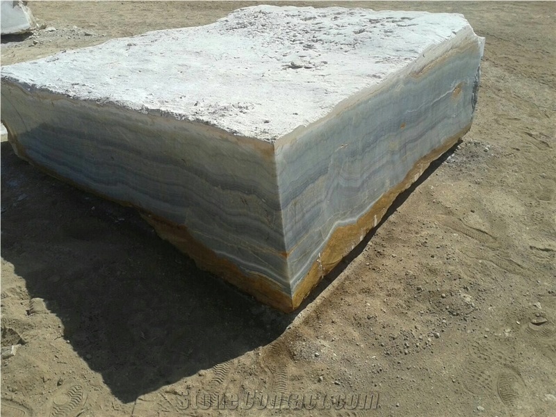 Golden Blue Onyx Block, Iran Blue Onyx