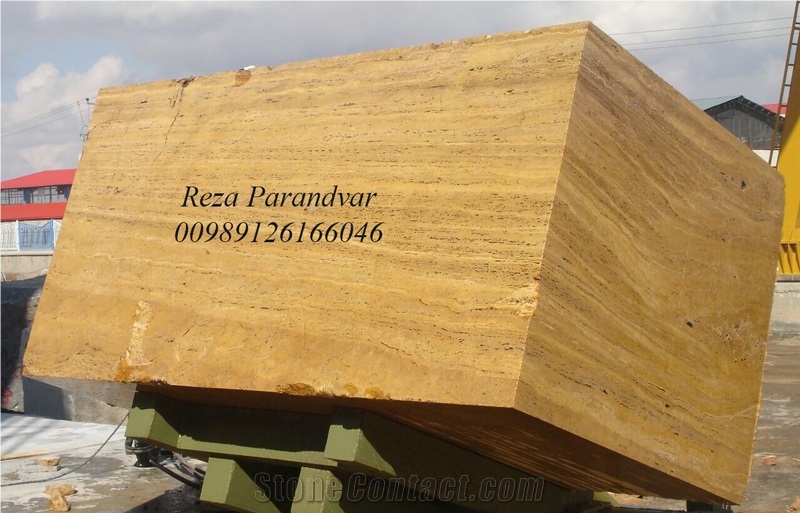 Golden Travertine Blocks, Travertino Giallo Persiano