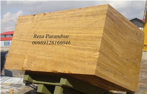 Golden Travertine Blocks, Travertino Giallo Persiano