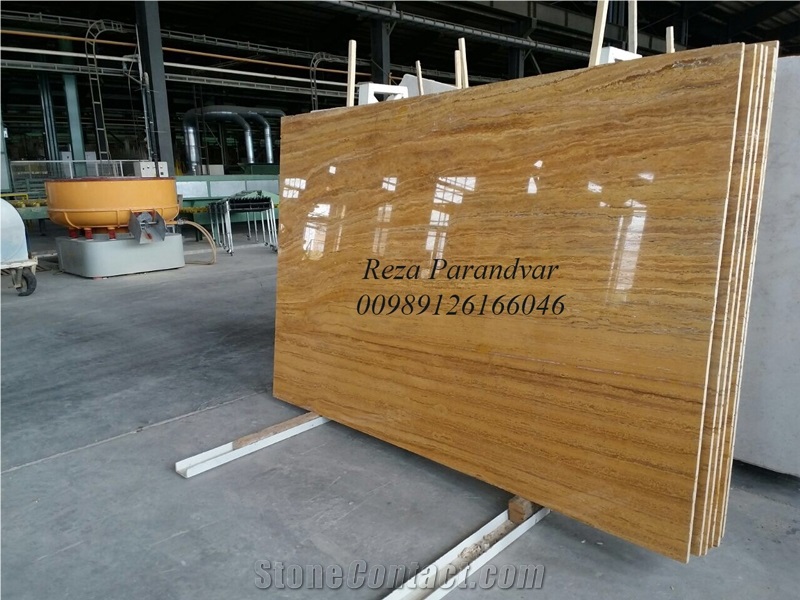 Golden Travertine Blocks, Travertino Giallo Persiano