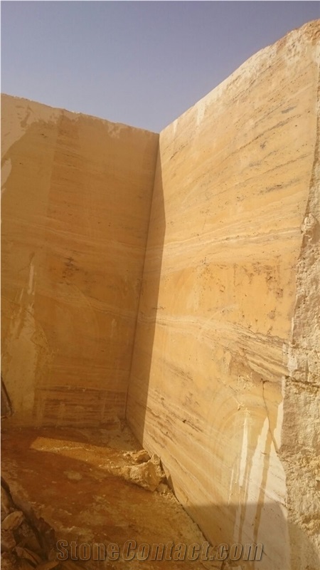 Golden Travertine Blocks, Travertino Giallo Persiano
