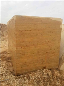 Golden Travertine Blocks, Travertino Giallo Persiano
