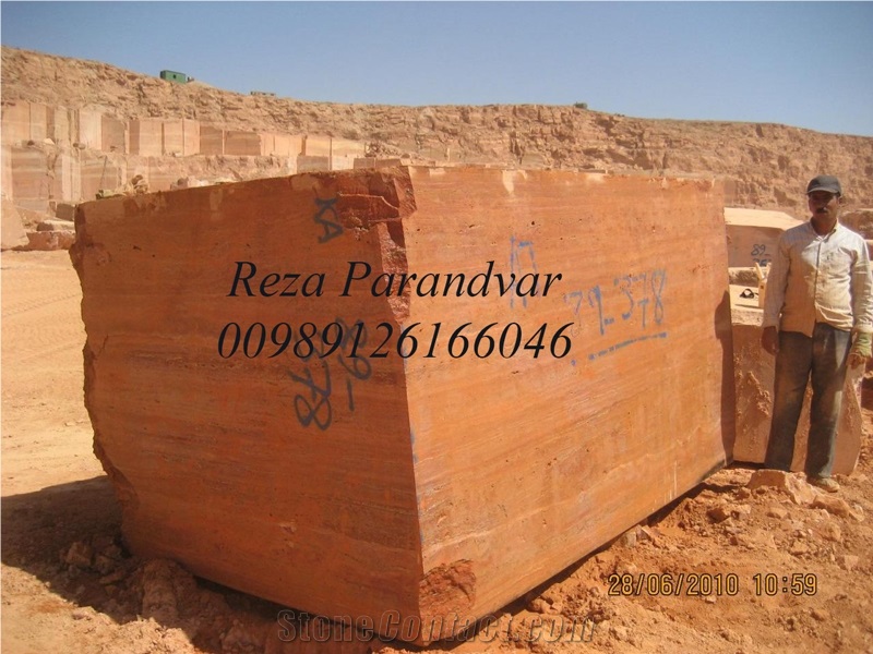 Iran Red Travertine Block