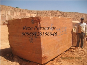 Iran Red Travertine Block
