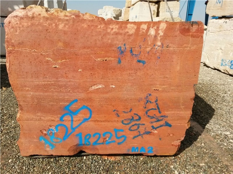 Iran Red Travertine Block