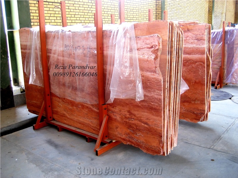 Iran Red Travertine Block