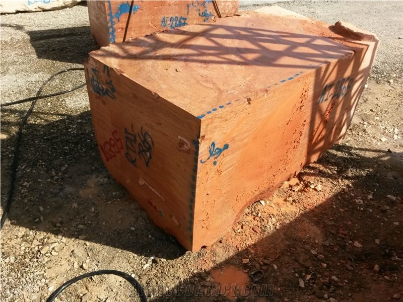 Iran Red Travertine Block