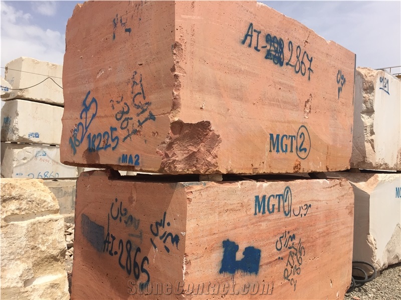 Iran Red Travertine Block
