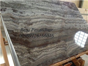 Persian Silver Travertine Block, Iran Grey Travertine