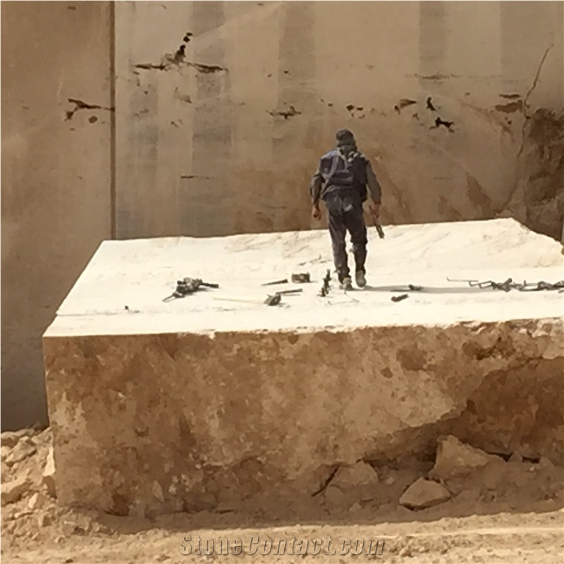 Persian Silver Travertine Block, Iran Grey Travertine