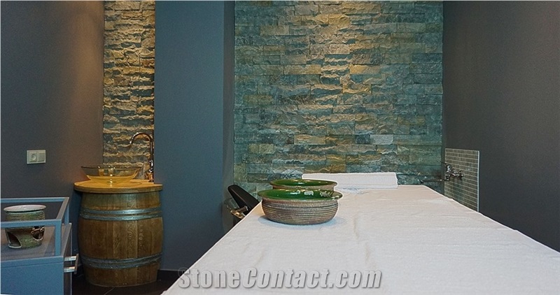 Beige Limestone Splitface Wall Stone,Home Decorative, Cultured Stone
