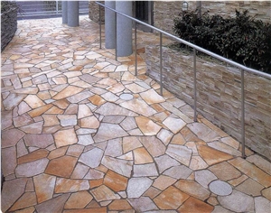China Rust Slate Irregular Random Flagstones Floor Paving Tiles China Rust Slate Irregular Random Flagstones Floor Paving Tiles