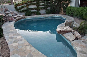 China Rust Slate Irregular Random Flagstones Floor Paving Tiles