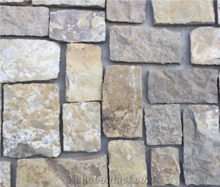 Beige Wall Stone for Exposed Wall, Natural Split Wall Stone in Loose Pieces,Beige Limestone Fieldstone
