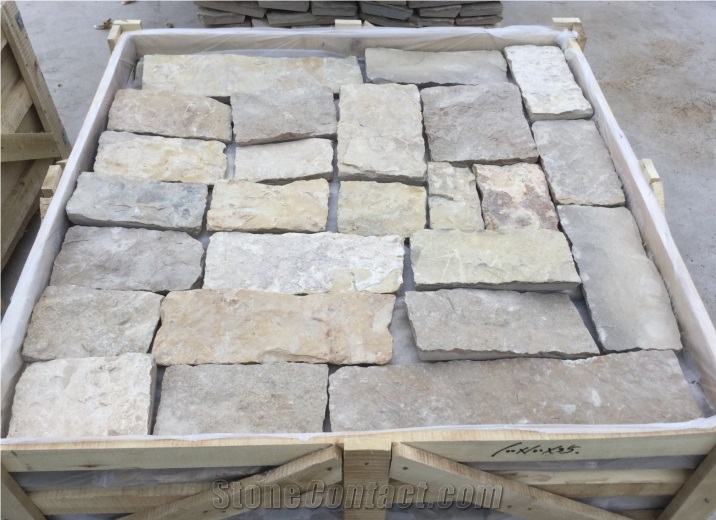 Beige Wall Stone for Exposed Wall, Natural Split Wall Stone in Loose Pieces,Beige Limestone Fieldstone