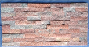 Pink Quartzite Stone Veneer,Pink Cultured Stone Veneer, Pink Stone Veneer for Wall Cladding Inside