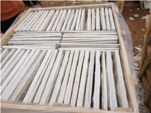 Split Face China Pure White Quartzite Mushroom Stone for Wall Cladding, High Quality Pure White Mushroom Stone for Exposed Wall