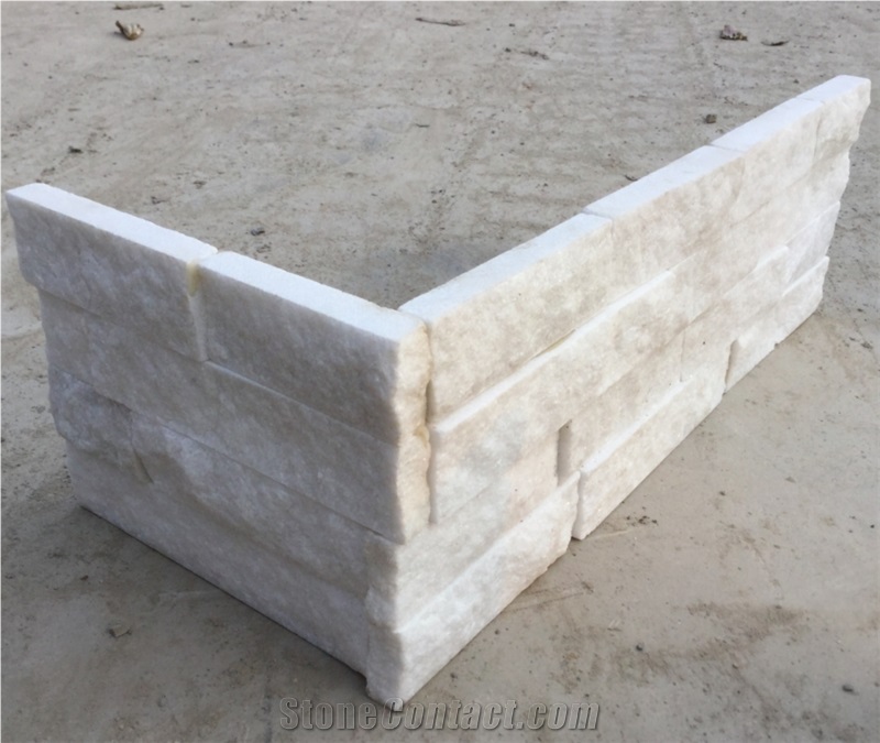 White Quartztie Corner Stone, Ledge Stone Corner, Stone Veneer Corner, Cultured Stone Corner