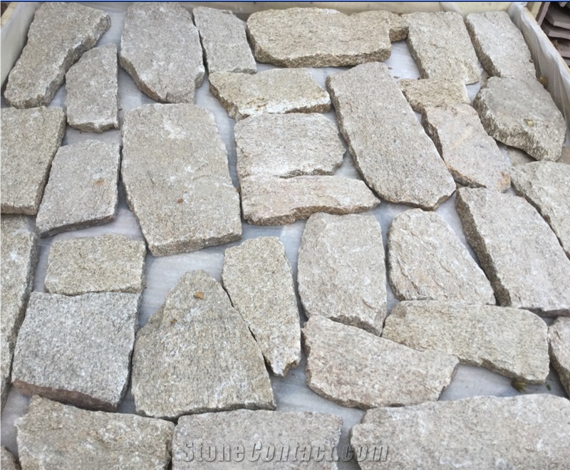 Yellow Wall Cladding, Loose Pieces, Corner Pieces, Chinese Quartzite Loose Wall Cladding Pieces