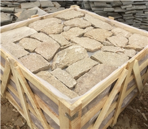 Yellow Wall Cladding, Loose Pieces, Corner Pieces, Chinese Quartzite Loose Wall Cladding Pieces