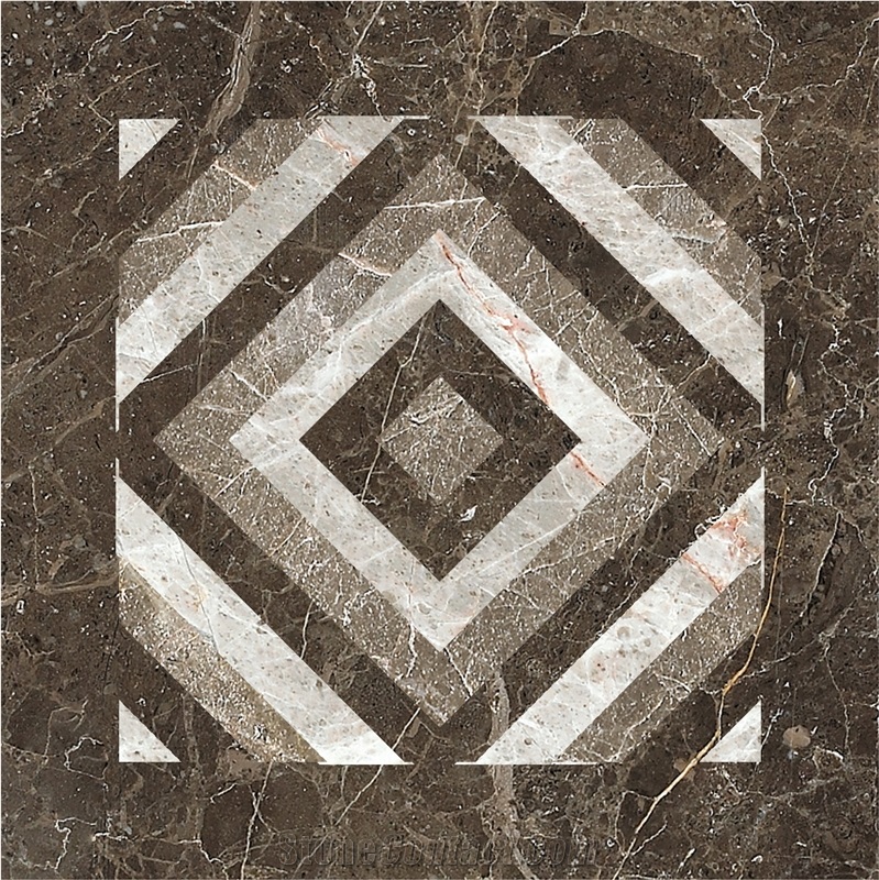 120*600mm Dimond Border Design, Brown and White Marble Border Tile, Laminated Border Indoor Design 
