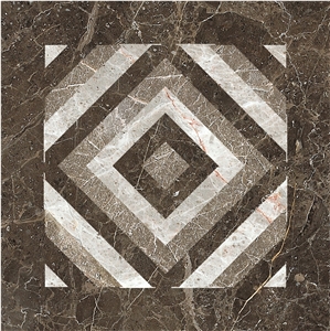 120*600mm Dimond Border Design, Brown and White Marble Border Tile, Laminated Border Indoor Design 