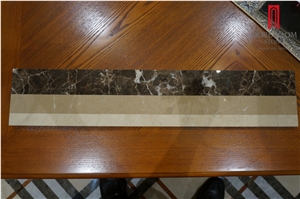  120*600mm Marble Border Tile, Marble Border Water Jet Design, Burder Beige Border Tile, Dark Emperador Border for Home Decoration, Golden Marble Border Design  