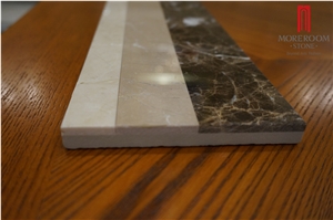  120*600mm Marble Border Tile, Marble Border Water Jet Design, Burder Beige Border Tile, Dark Emperador Border for Home Decoration, Golden Marble Border Design  