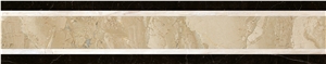  120*600mm Marble Border Tile, Marble Border Water Jet Design, Burder Beige Border Tile, Dark Emperador Border for Home Decoration, Golden Marble Border Design  