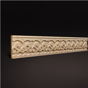 3d Marble Border, 3d Wall Decoration Border Design, Beige Dimensional Natural Marble Design for Villa